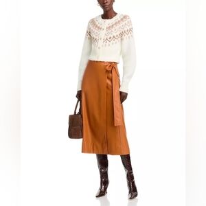 TOCCIN Beatrice Faux Leather Wrap Skirt Size 6 NWT